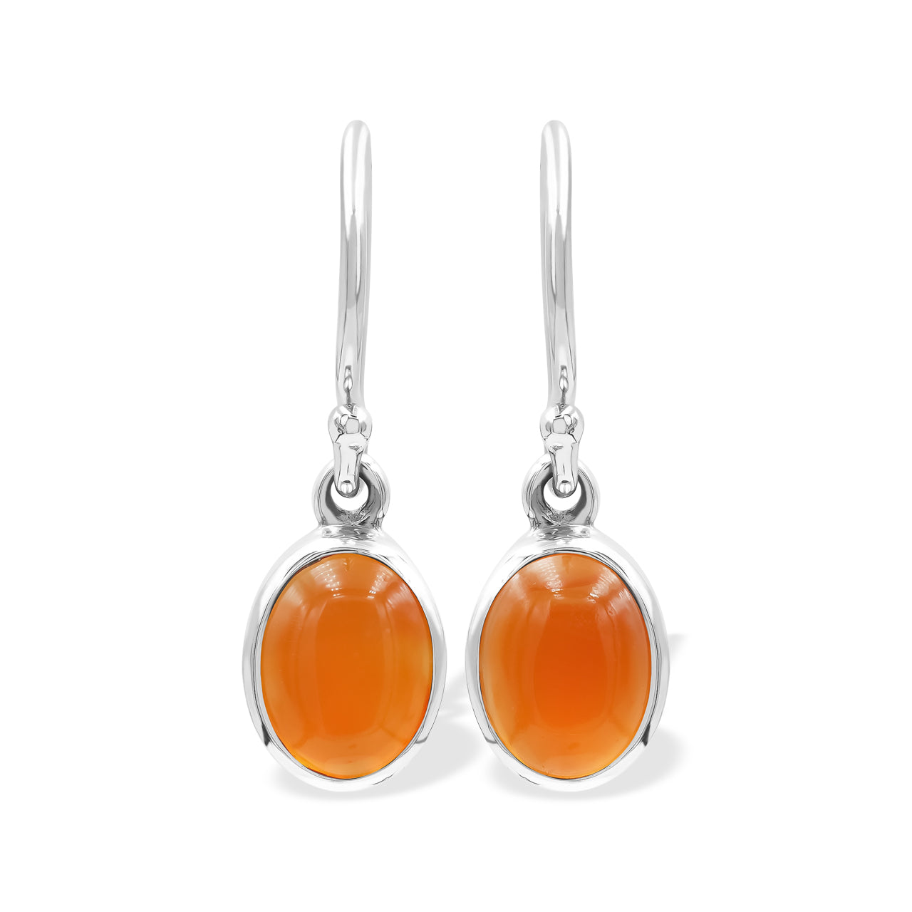 Starborn Carnelian Oval Earrings in Sterling Silver