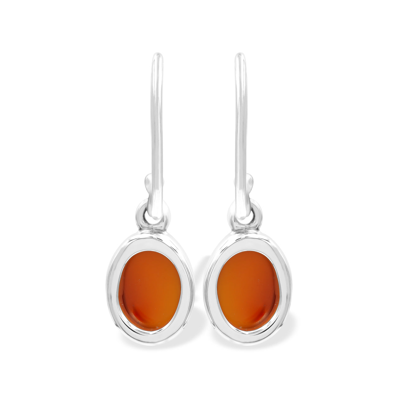 Starborn Carnelian Oval Earrings in Sterling Silver