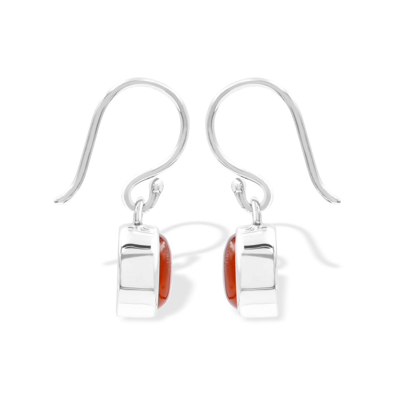 Starborn Carnelian Oval Earrings in Sterling Silver