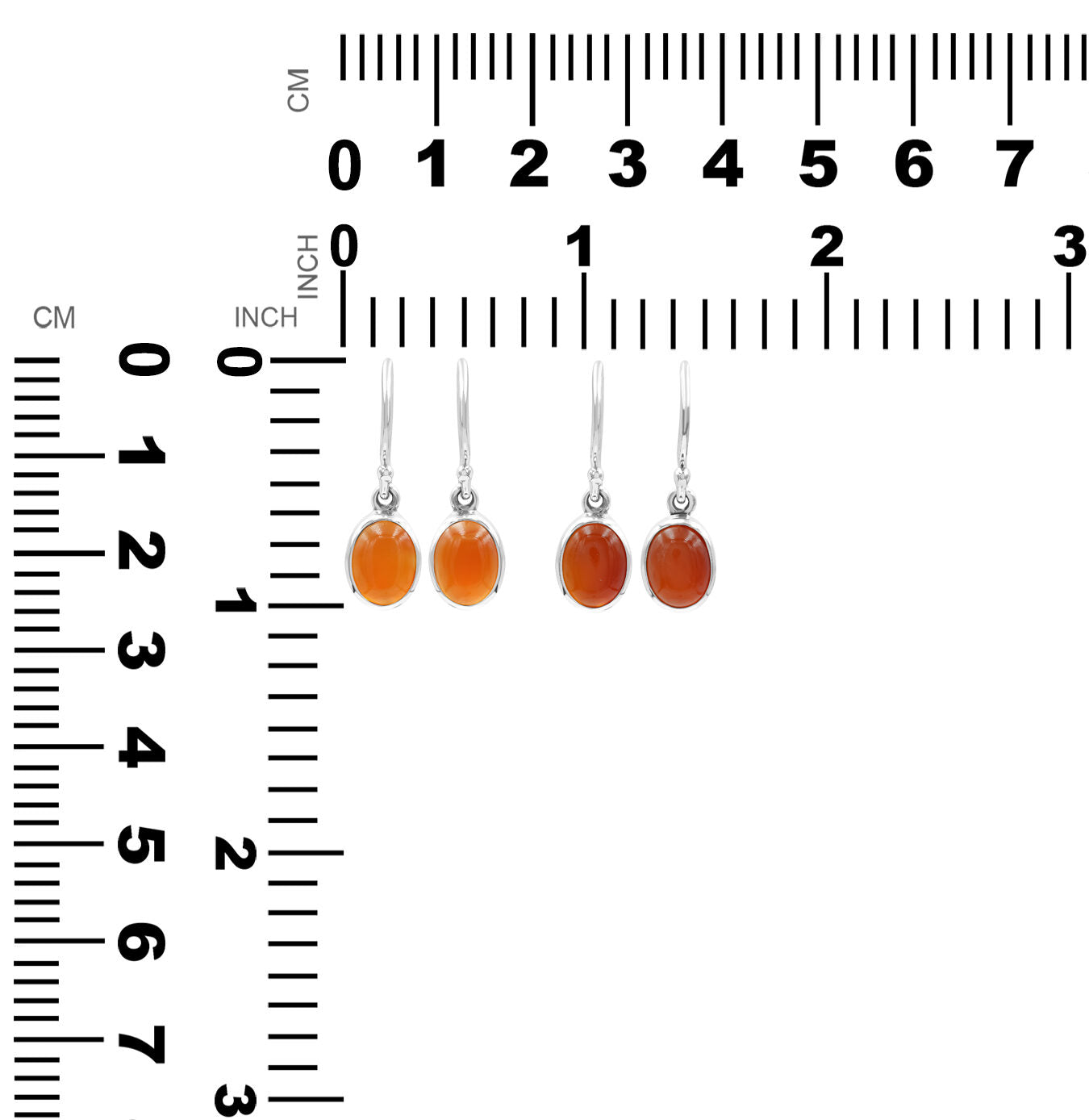 Starborn Carnelian Oval Earrings in Sterling Silver