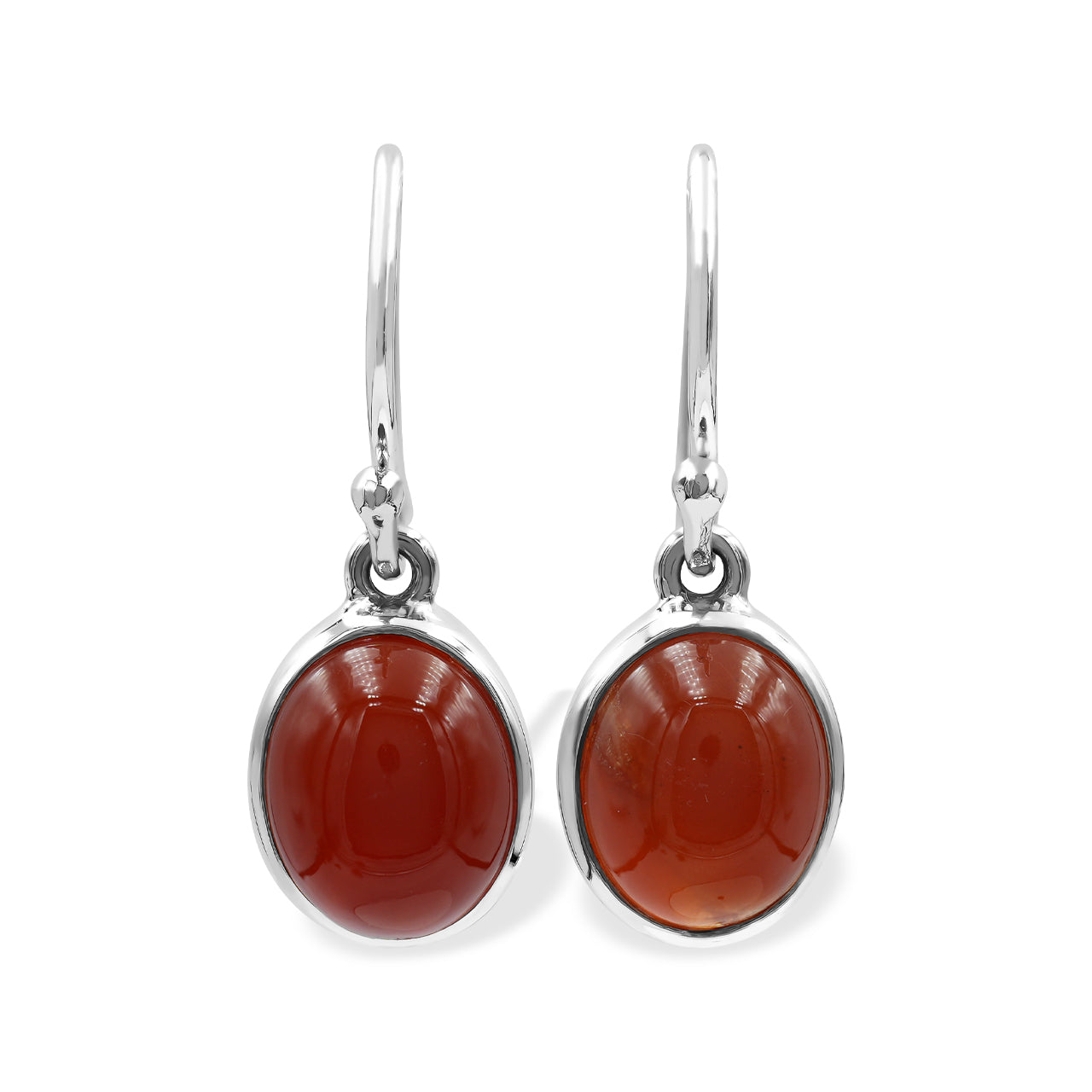 Starborn Carnelian Oval Earrings in Sterling Silver