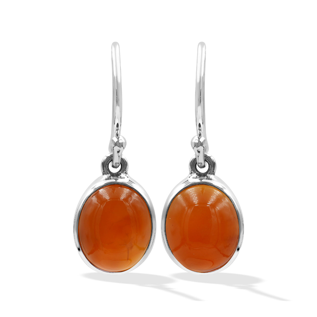 Starborn Carnelian Oval Earrings in Sterling Silver
