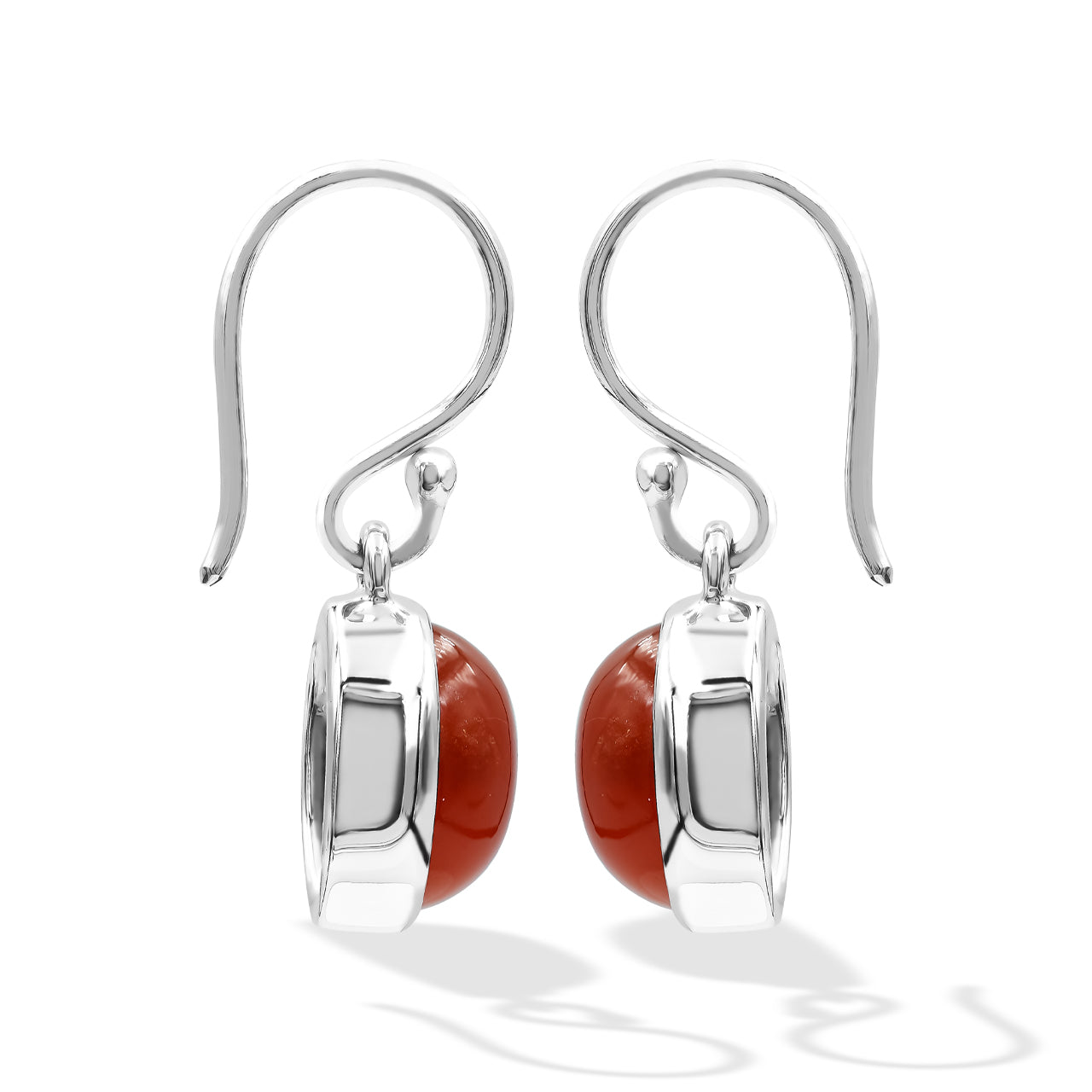 Starborn Carnelian Oval Earrings in Sterling Silver