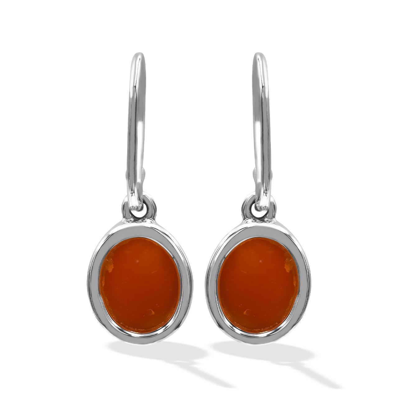 Starborn Carnelian Oval Earrings in Sterling Silver