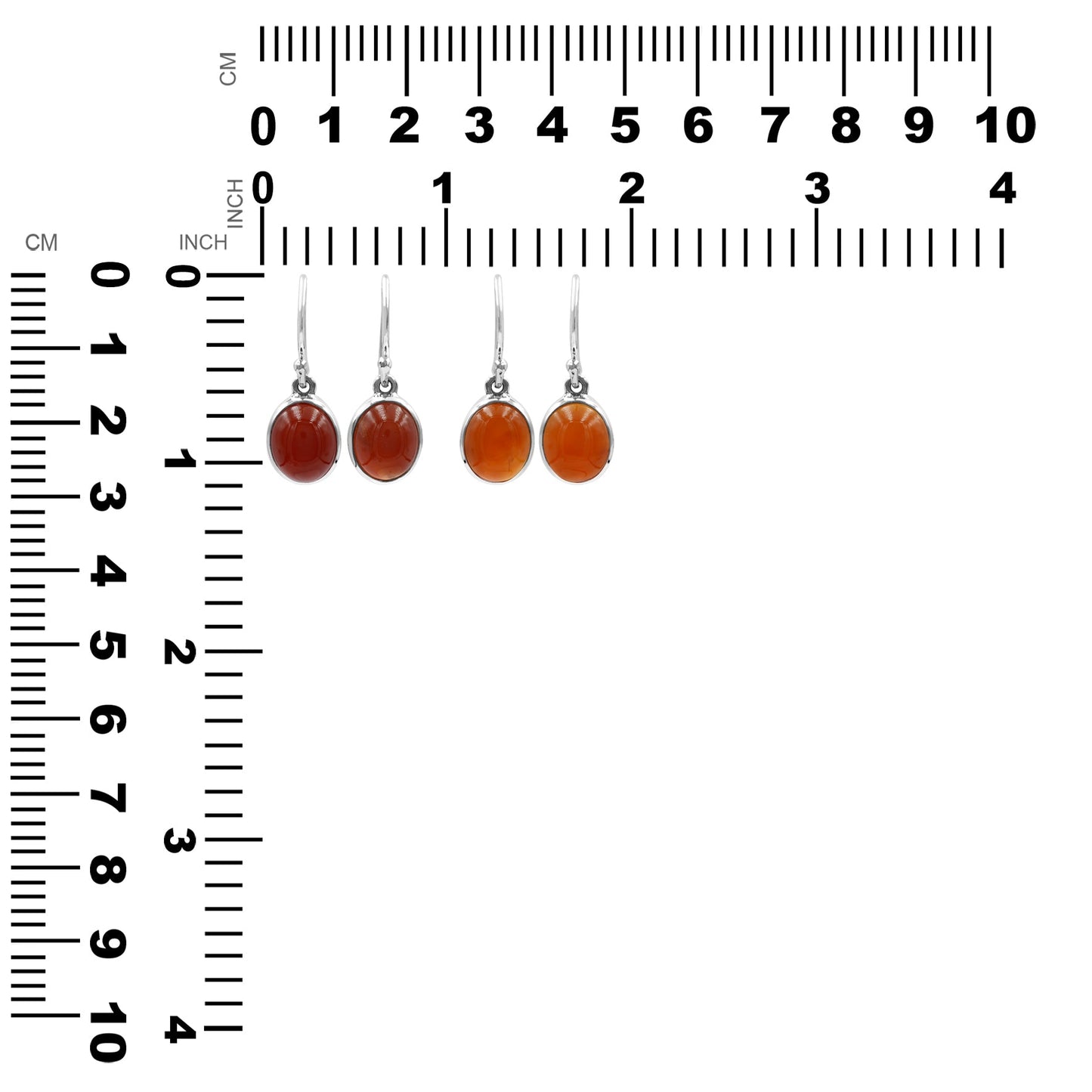 Starborn Carnelian Oval Earrings in Sterling Silver