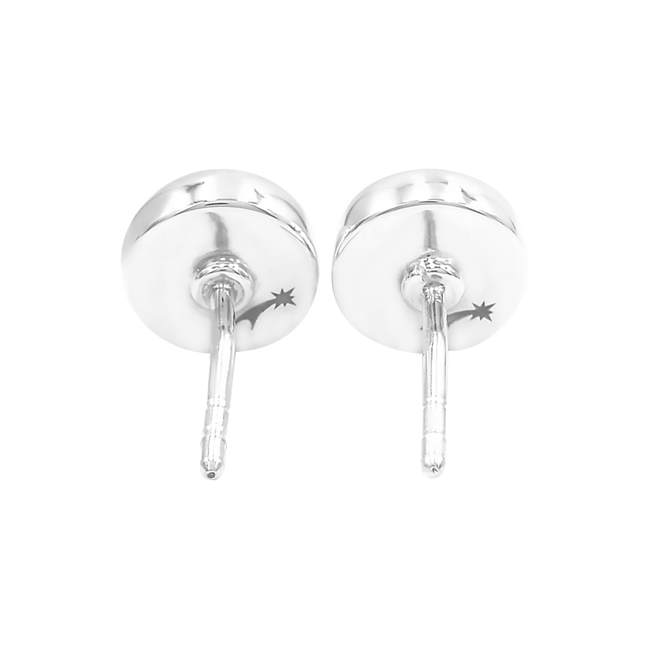 Starborn Carnelian Round Cabochon Single Bezel Post Earrings in Sterling Silver