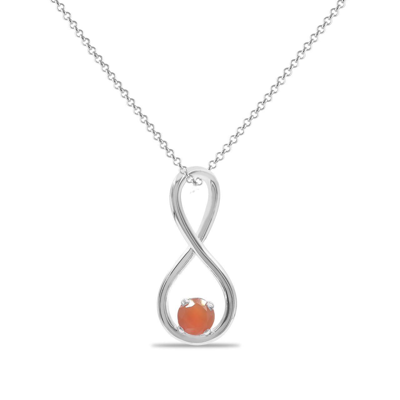 Starborn Faceted Gemstone Infinity Pendant in Fine Sterling Silver