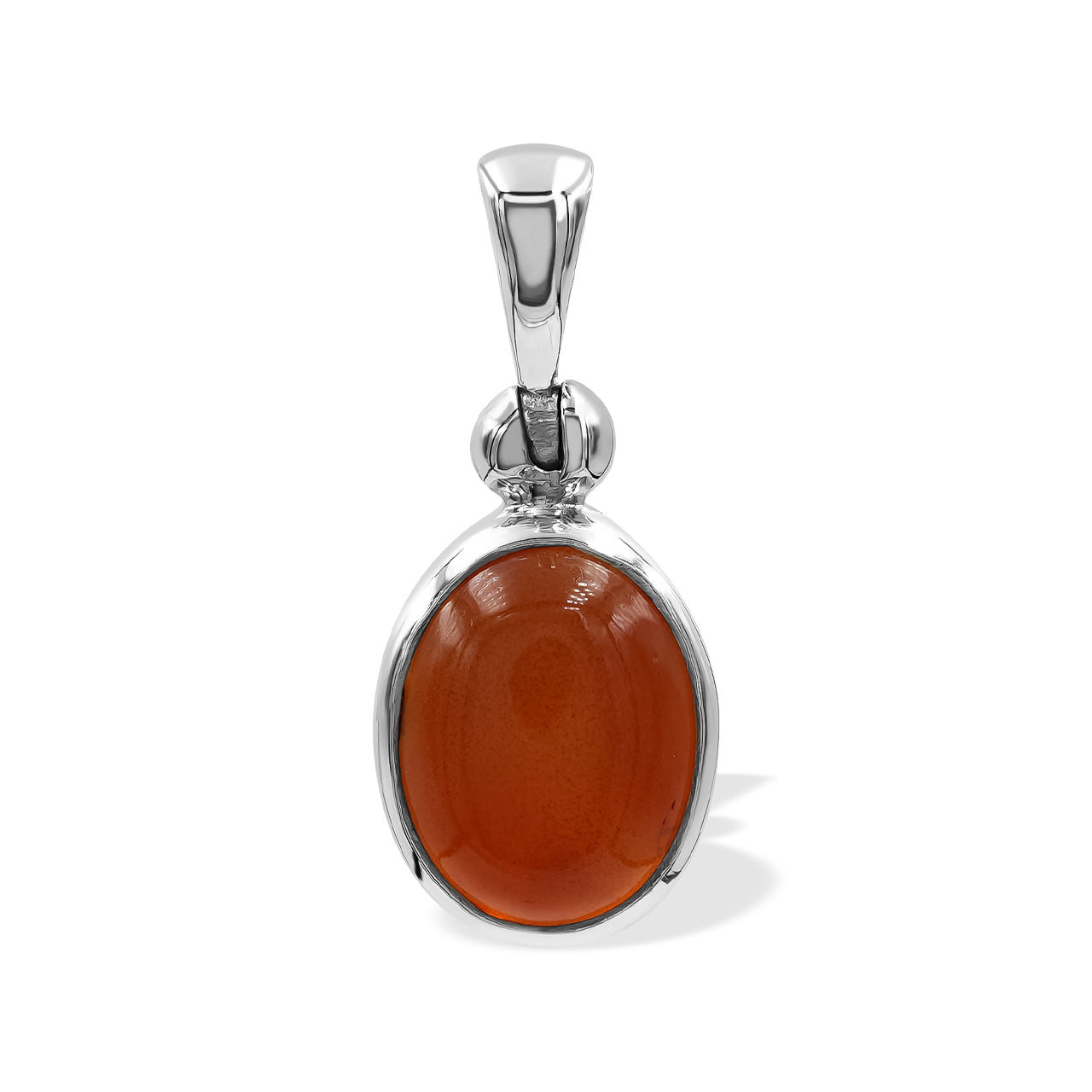 Starborn Carnelian Polished Oval Pendant in Sterling Silver
