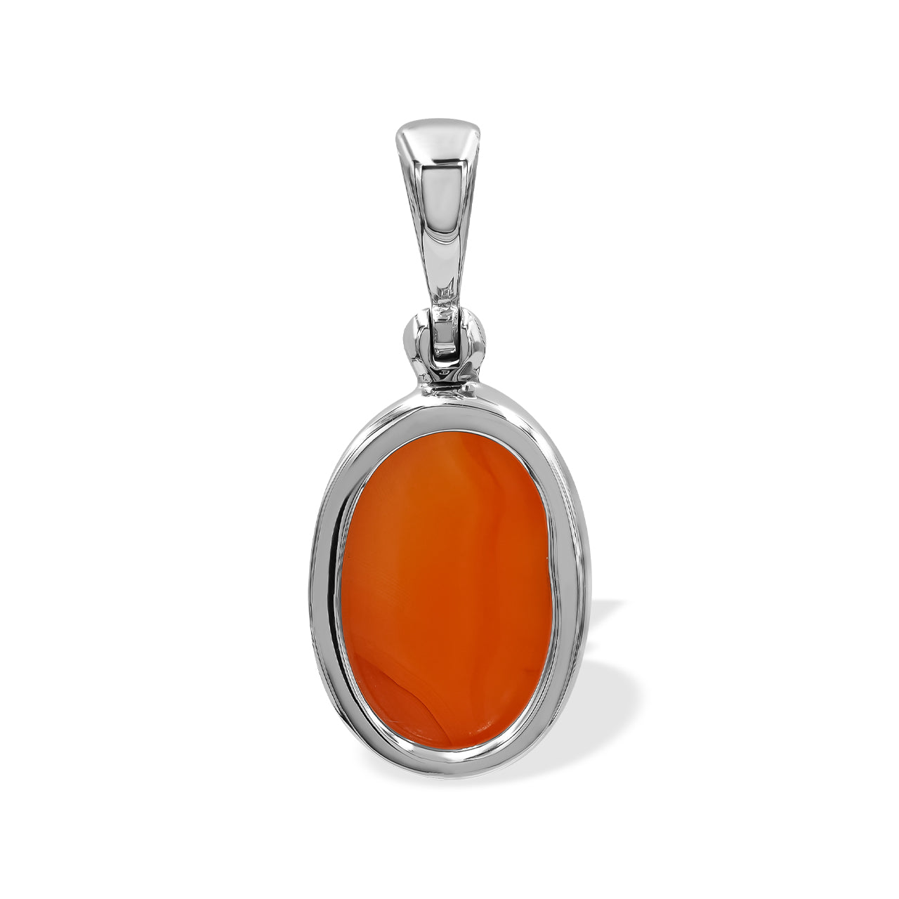 Starborn Carnelian Polished Oval Pendant in Sterling Silver
