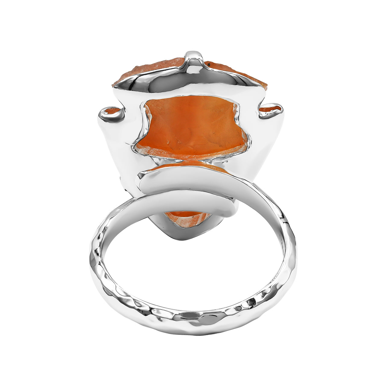 Starborn Carnelian Arrowhead Prong Set Ring in Sterling Silver