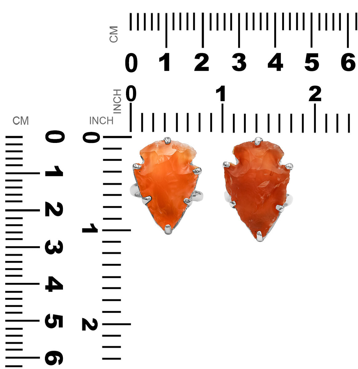 Starborn Carnelian Arrowhead Prong Set Ring in Sterling Silver