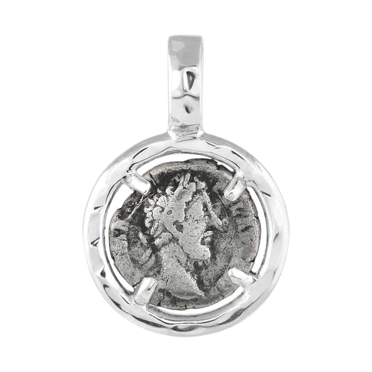Starborn Roman Denarius Silver Coin Frame Set Pendant [80-220 AD] in Sterling Silver