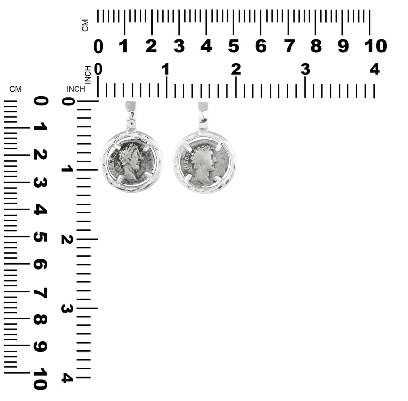 Starborn Roman Denarius Silver Coin Frame Set Pendant [80-220 AD] in Sterling Silver