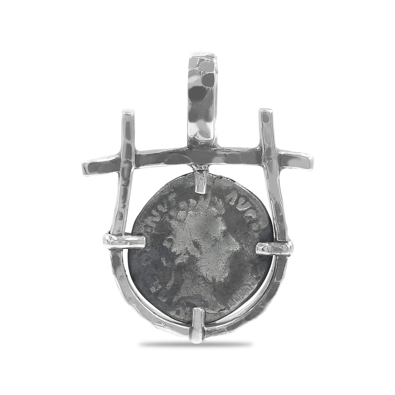 Starborn Roman Denarius Silver Coin Pendant [80-220 AD] with Frame in Sterling Silver