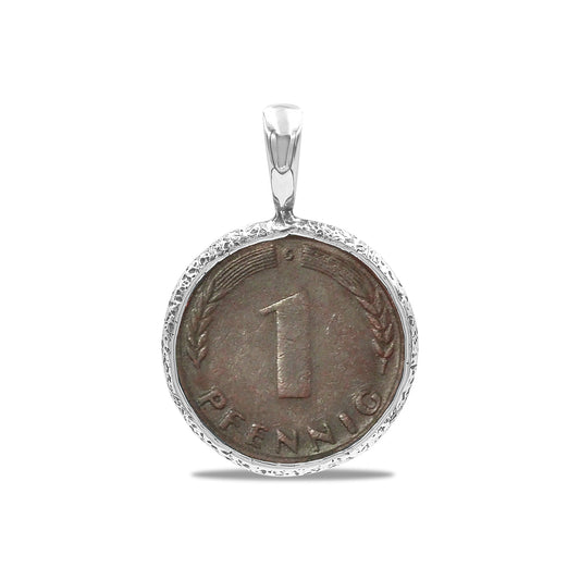 Starborn 1 Pfennig German Coin Pendant in Sterling Silver