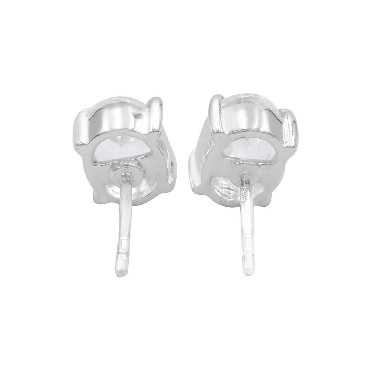Starborn Danburite Crystal Faceted Oval Post Earrings in Sterling Silver