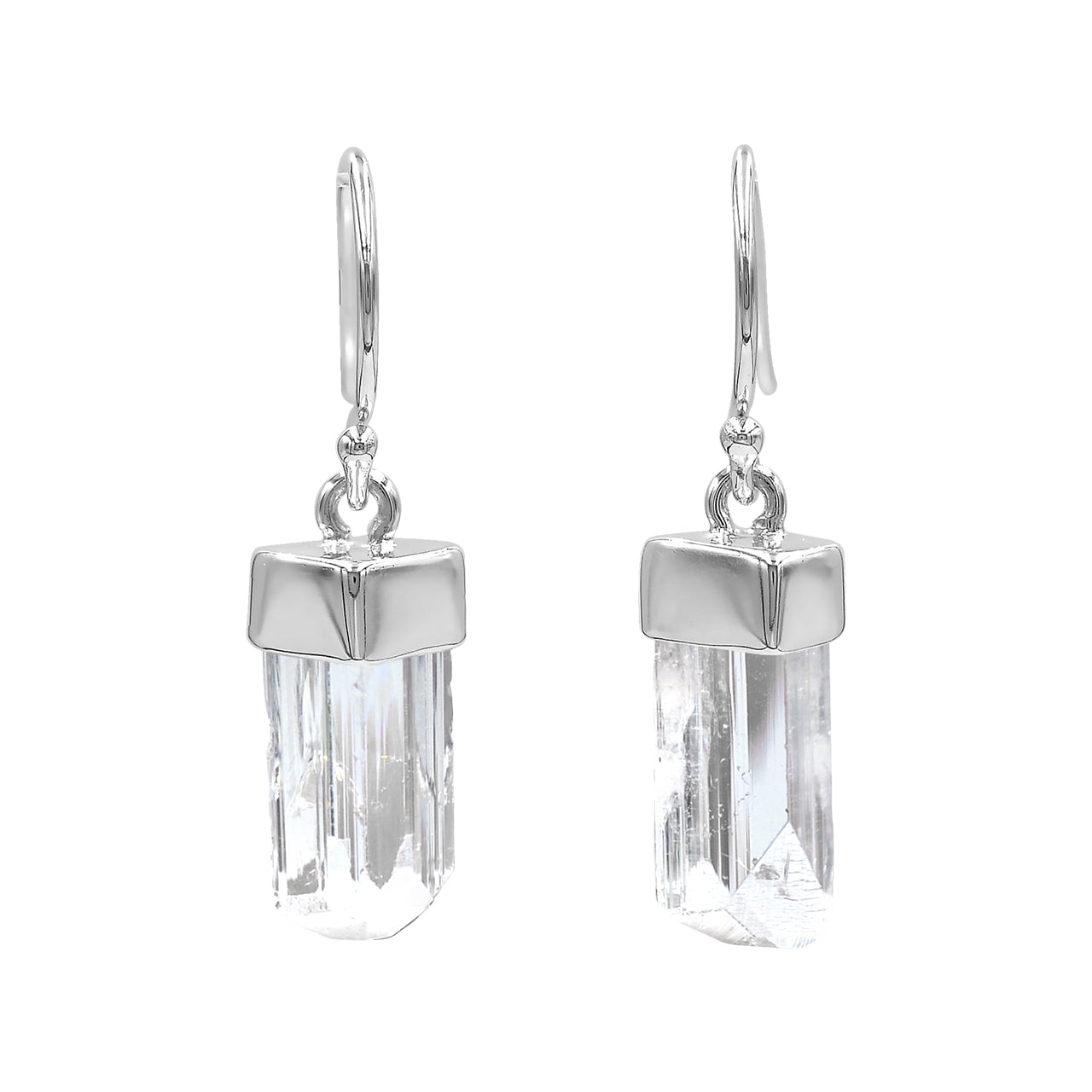 Starborn Danburite Crystal Cap Set Earrings in Sterling Silver