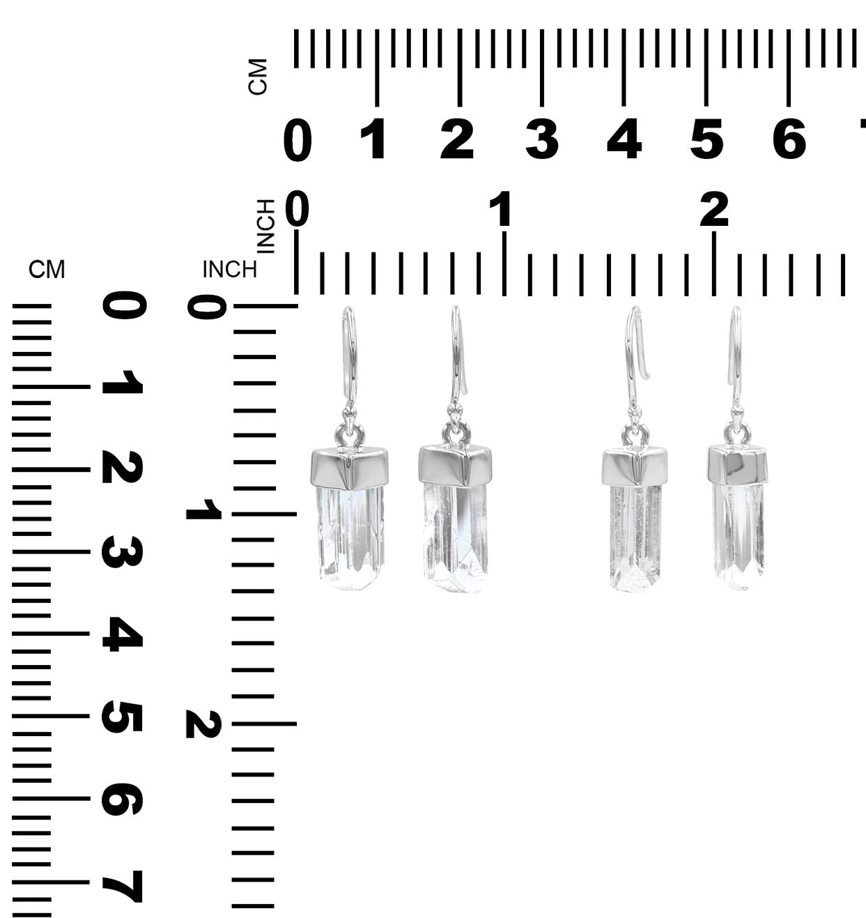 Starborn Danburite Crystal Cap Set Earrings in Sterling Silver