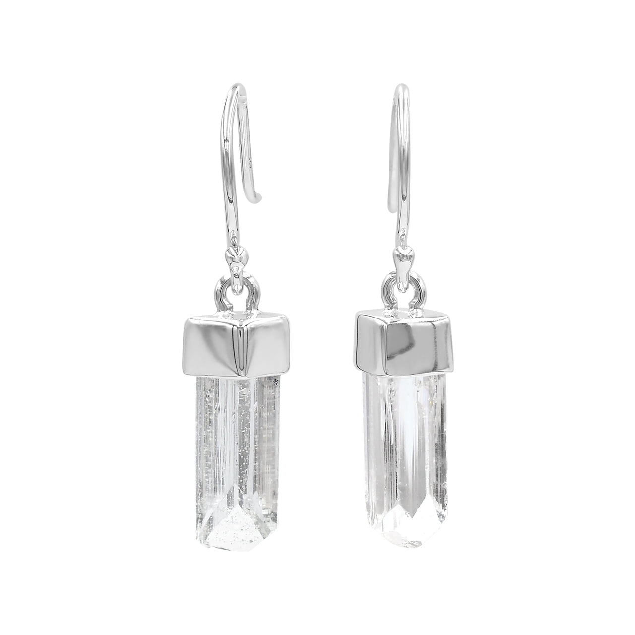 Starborn Danburite Crystal Cap Set Earrings in Sterling Silver