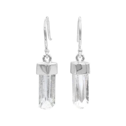 Starborn Danburite Crystal Cap Set Earrings in Sterling Silver