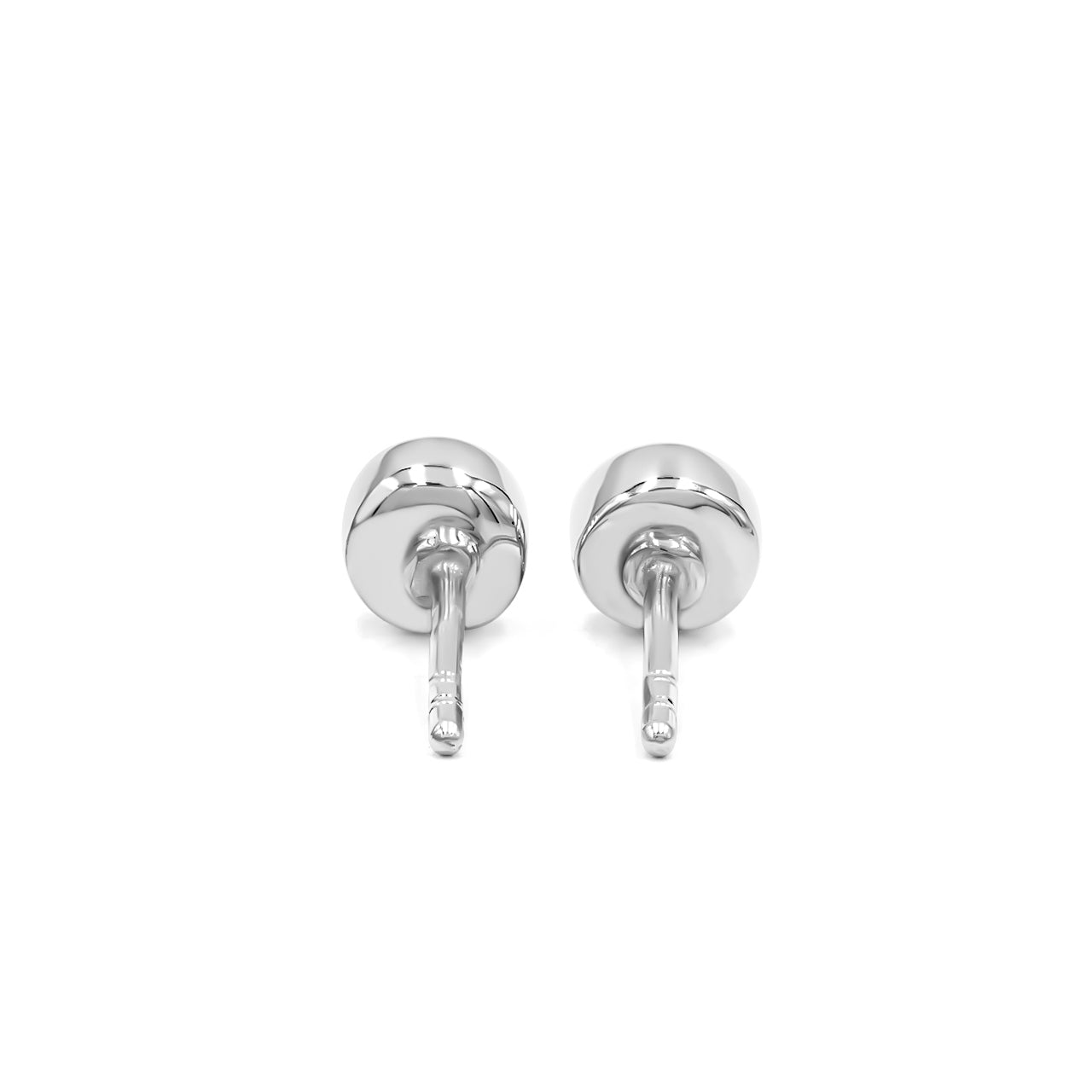 Starborn Danburite Faceted Round 4mm Bezel Set Post Style Earrings in Sterling Silver