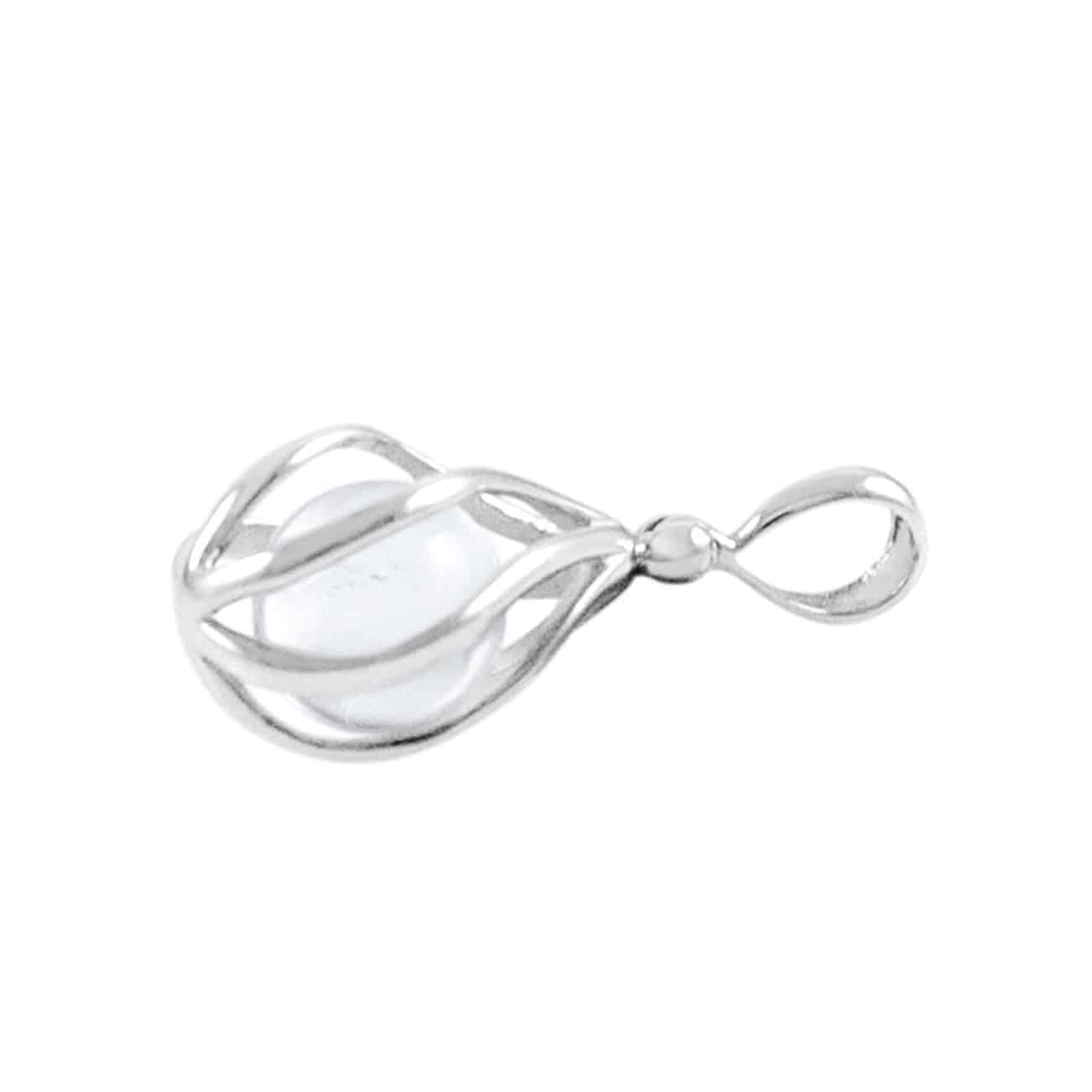 Starborn Danburite Sphere in Sterling Silver Cage Pendant