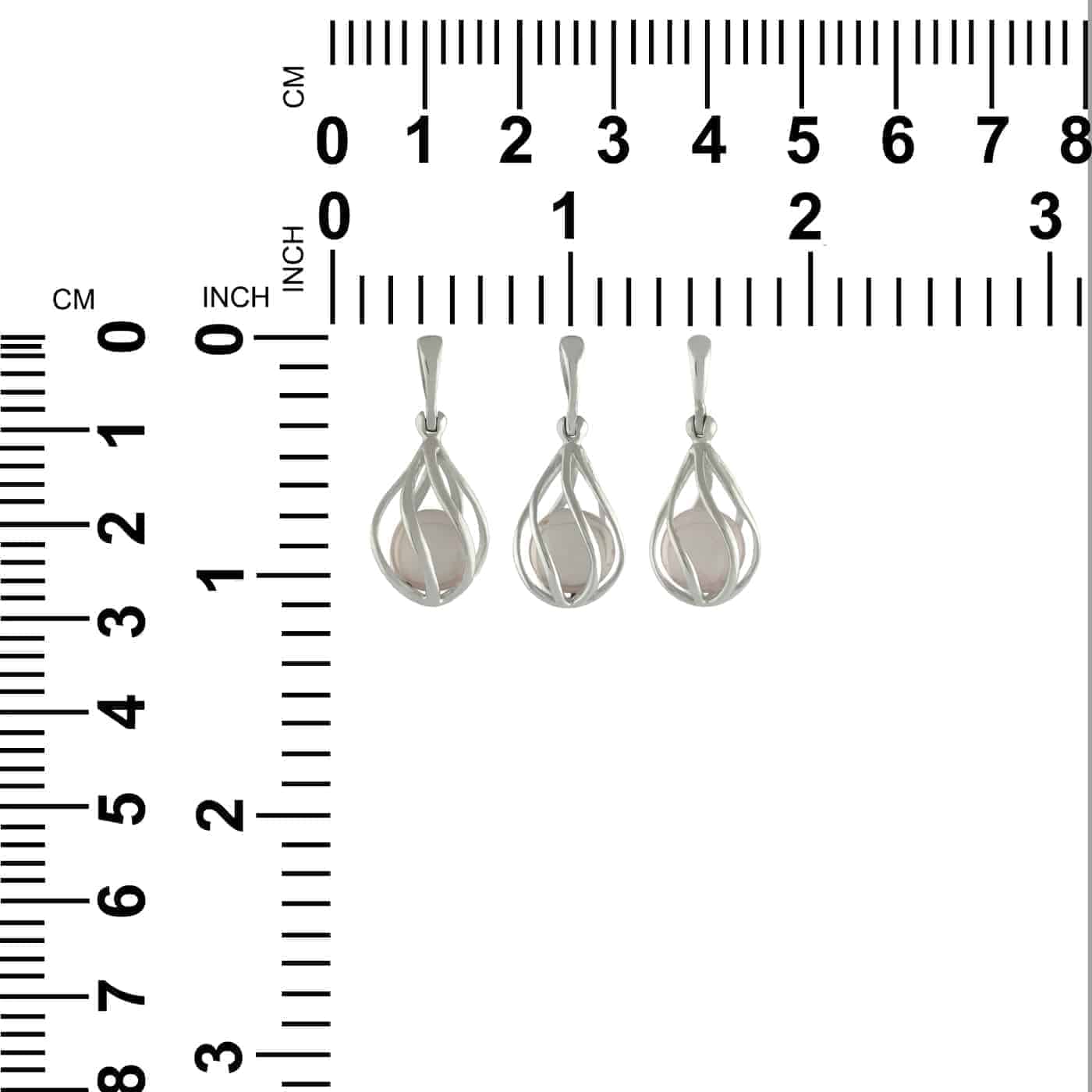 Starborn Danburite Sphere in Sterling Silver Cage Pendant