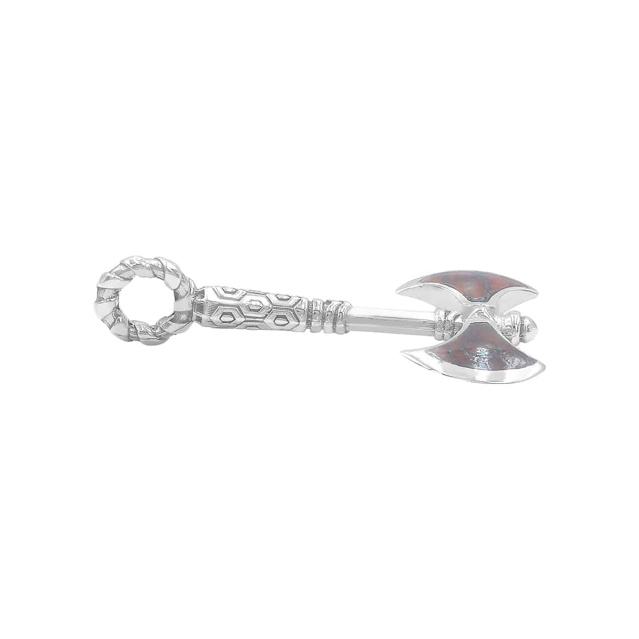 Starborn Fossil Dinosaur Bone Battle Axe Pendant in Sterling Silver