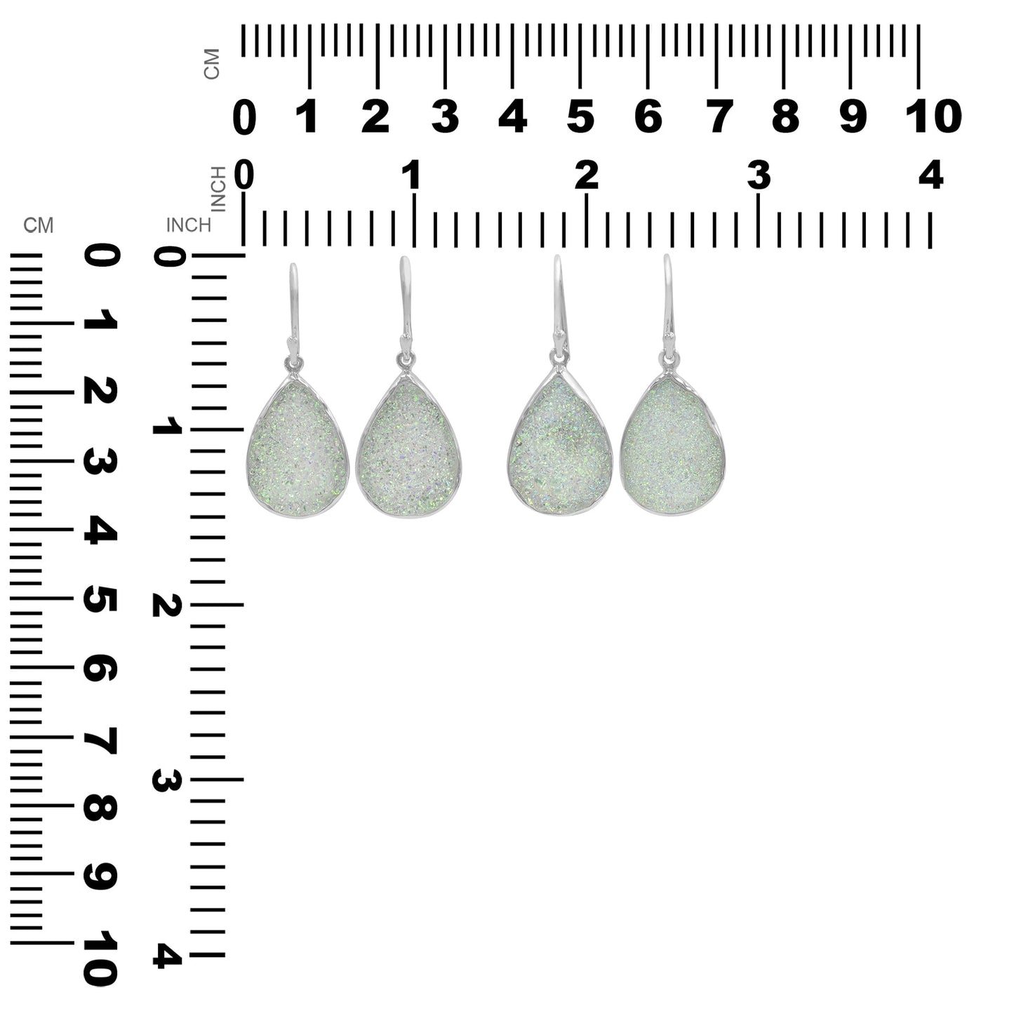Starborn SI Opal Quartz Drusy Drop Earrings in Sterling Silver