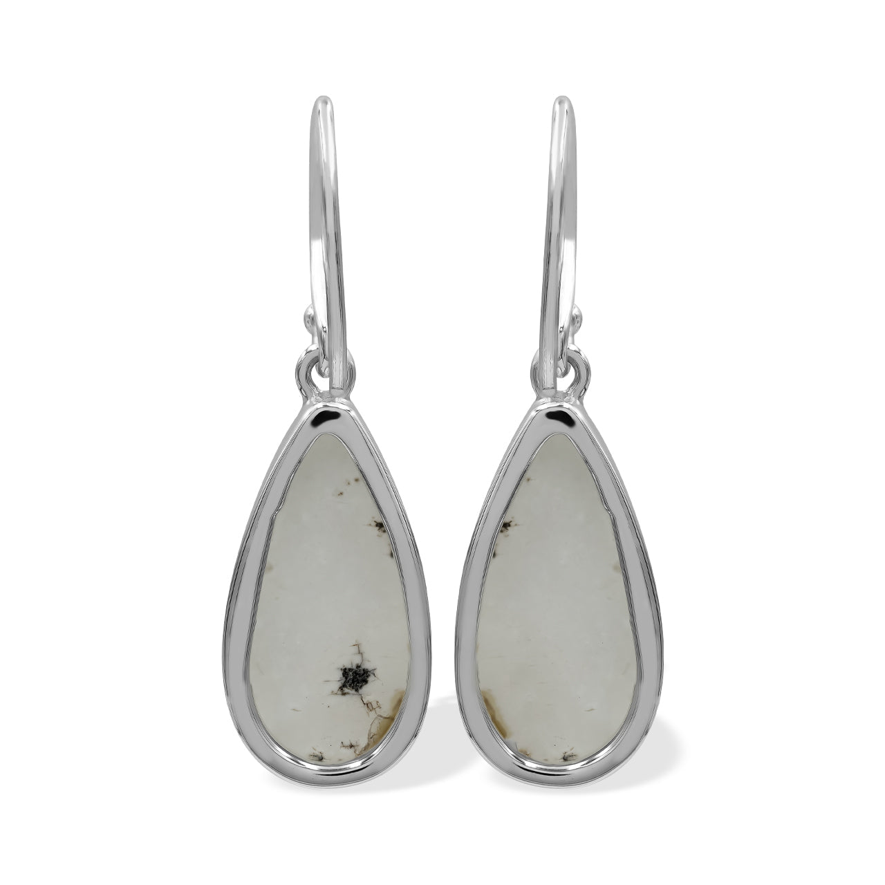 Starborn SI Opal Quartz Drusy Pear-Shaped Earrings in Sterling Silver