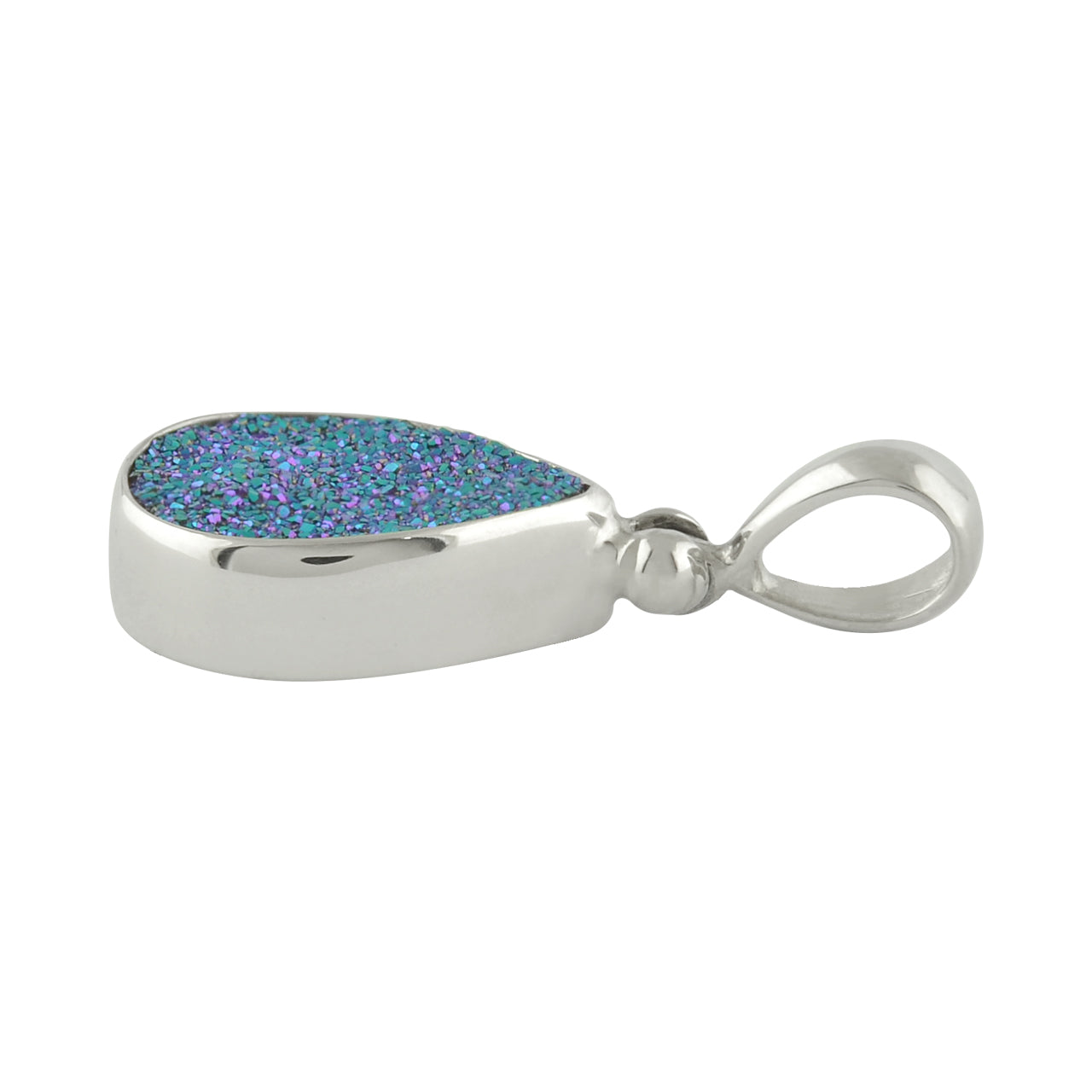 Starborn Creations Blue Green Quartz Drusy Pendant in Sterling Silver