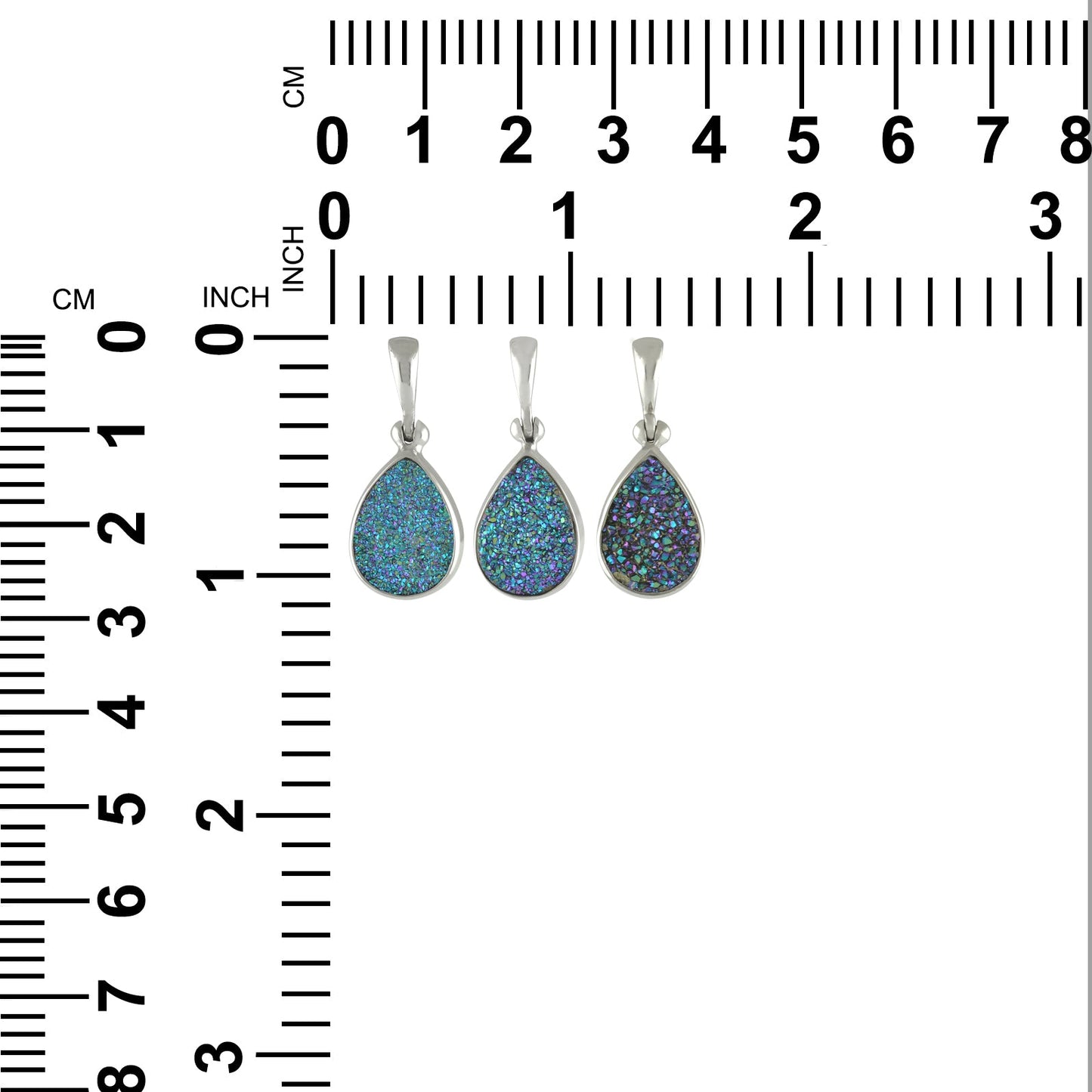 Starborn Creations Blue Green Quartz Drusy Pendant in Sterling Silver