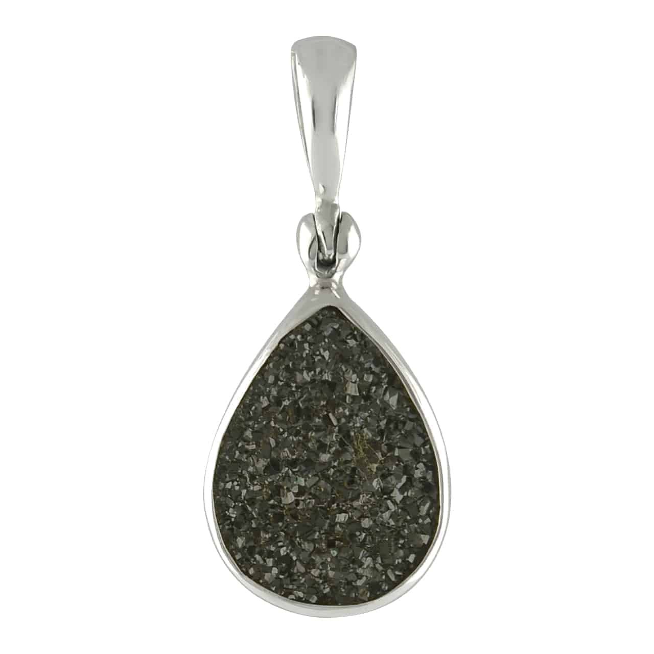 Starborn Creations Black Quartz Drusy Pendant in Sterling Silver