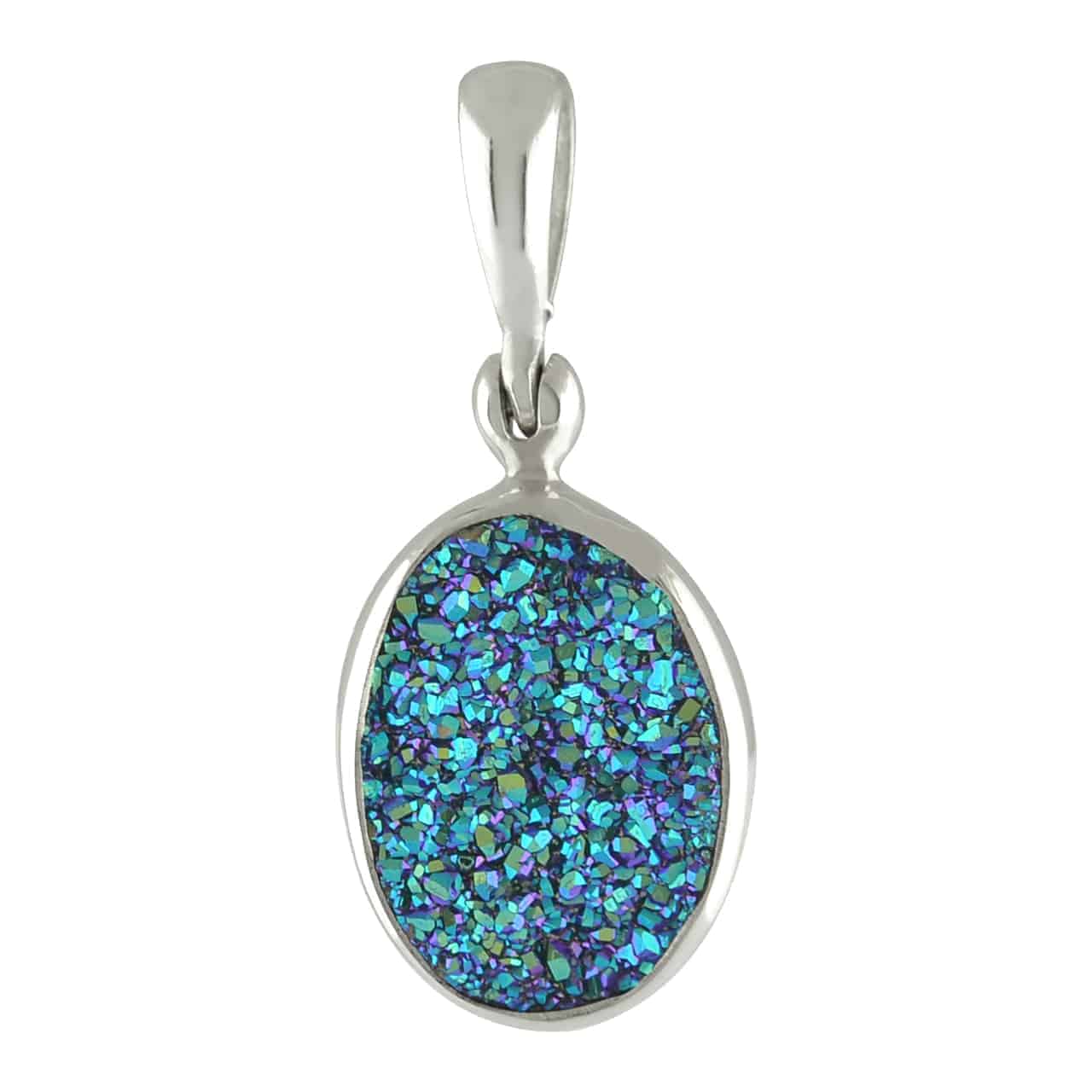 Starborn Creations Quartz Drusy Pendant in Sterling Silver - Blue/Green
