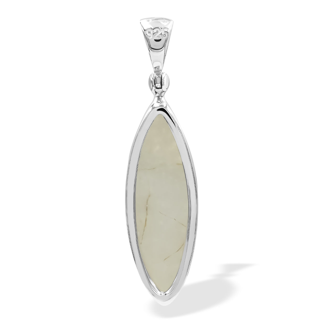 Starborn Iridescent Quartz Drusy Marquise Shaped Pendant in Sterling Silver