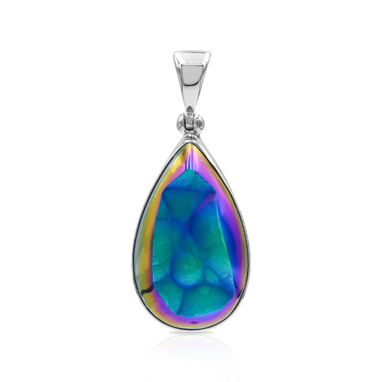Starborn Window Drusy Pear Pendant in Sterling Silver
