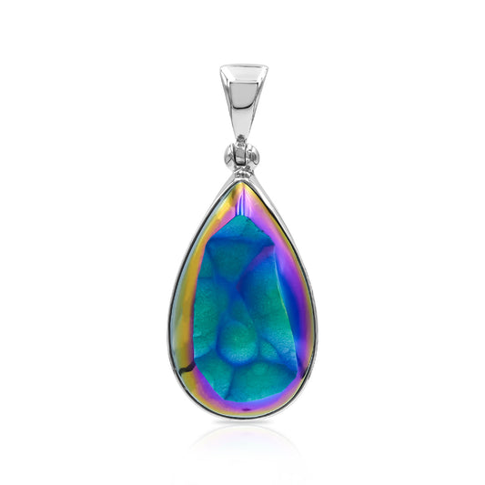 Starborn Window Drusy Pear Pendant in Sterling Silver