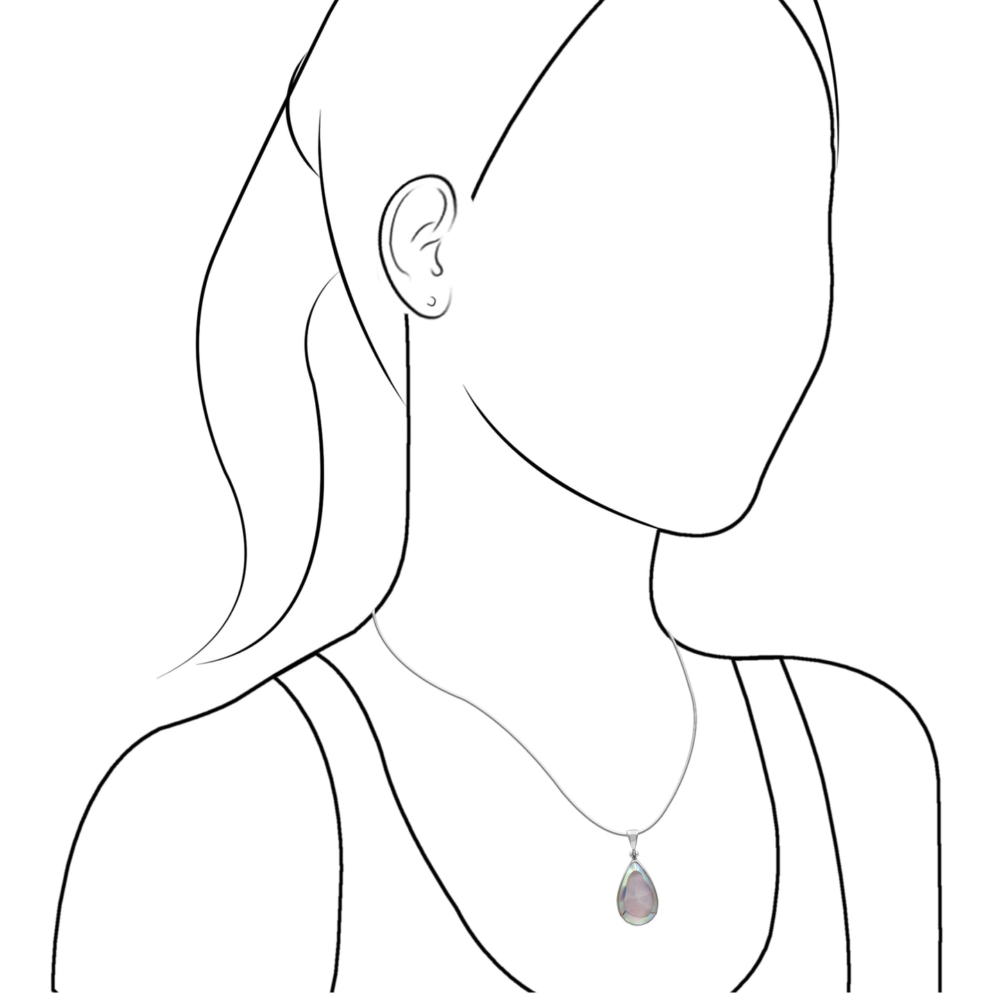 Starborn Window Drusy Pear Pendant in Sterling Silver