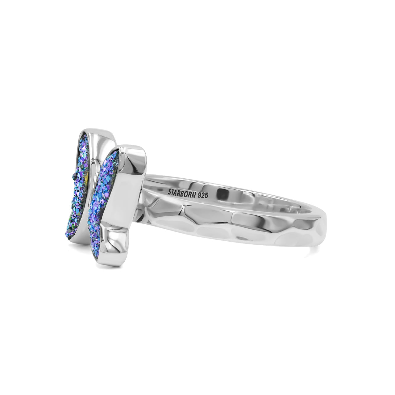 Starborn Cassiopeia Seas Quartz Drusy Butterfly Ring in Sterling Silver