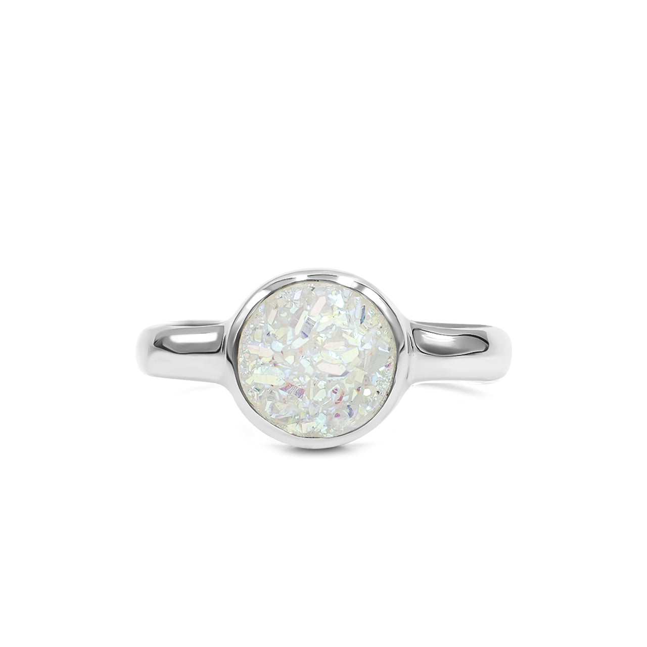 Starborn SI Opal Quartz Drusy Round Ring in Sterling Silver