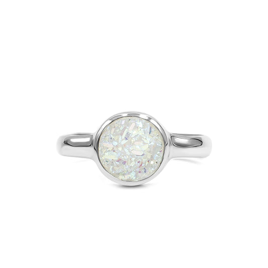 Starborn SI Opal Quartz Drusy Round Ring in Sterling Silver