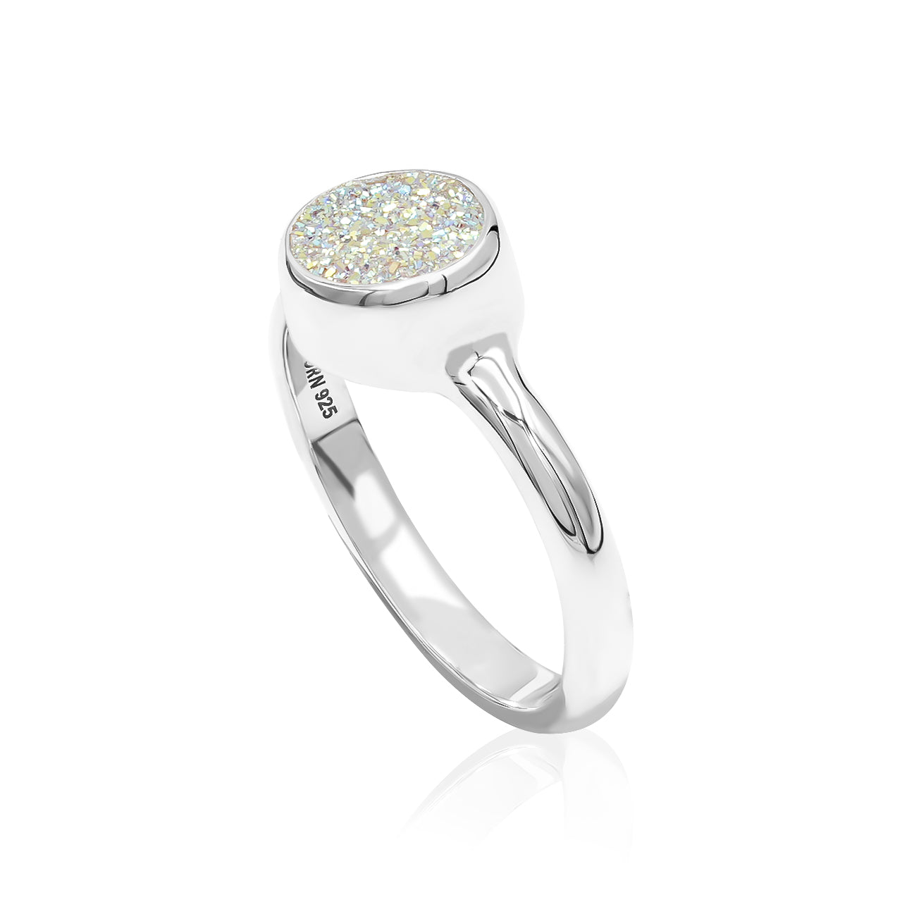 Starborn SI Opal Quartz Drusy Round Ring in Sterling Silver