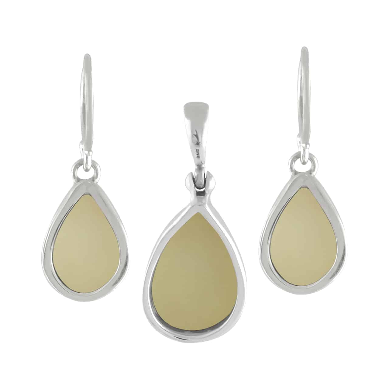 Starborn Aura Quartz Drusy Pendant and Earring Set in Sterling Silver