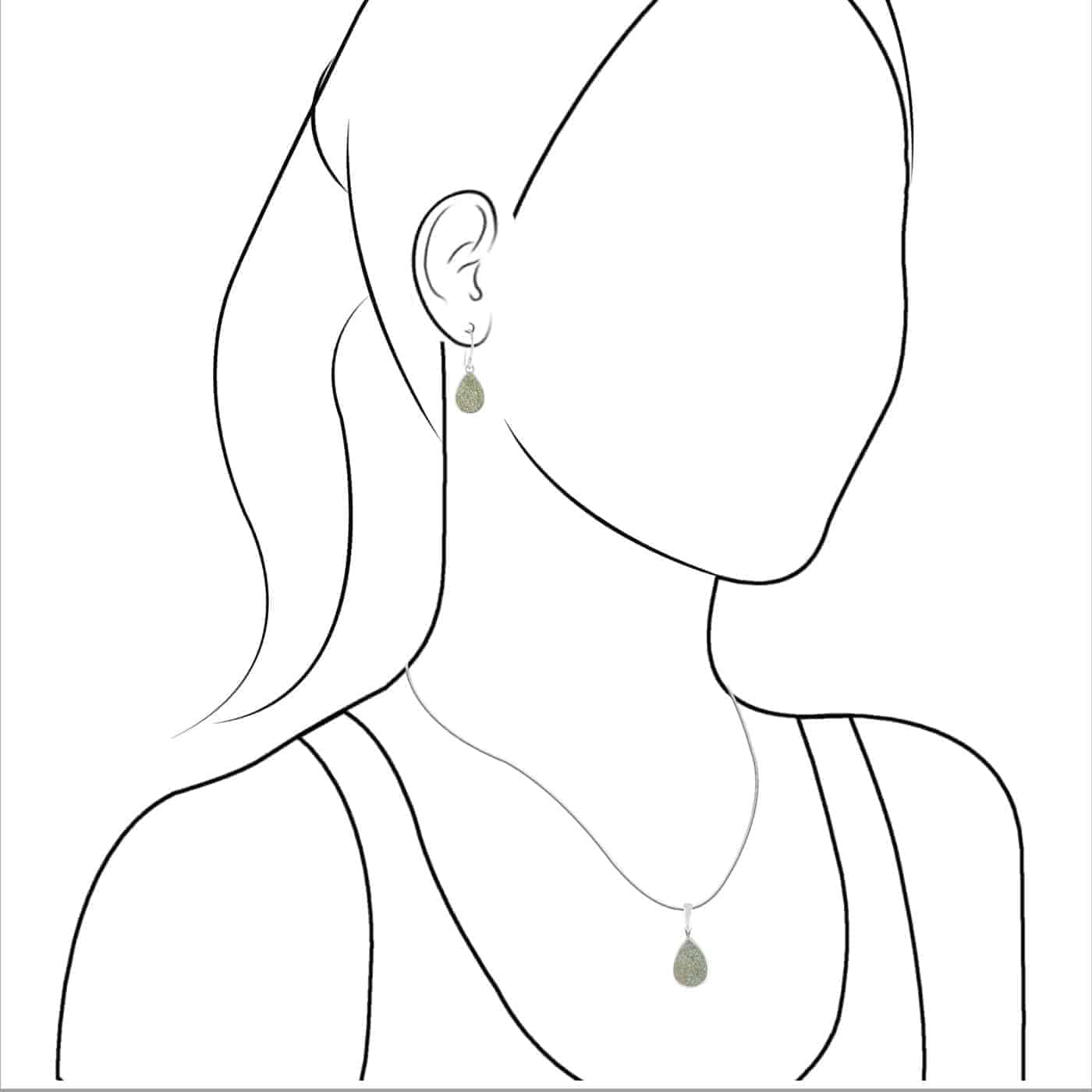 Starborn Aura Quartz Drusy Pendant and Earring Set in Sterling Silver