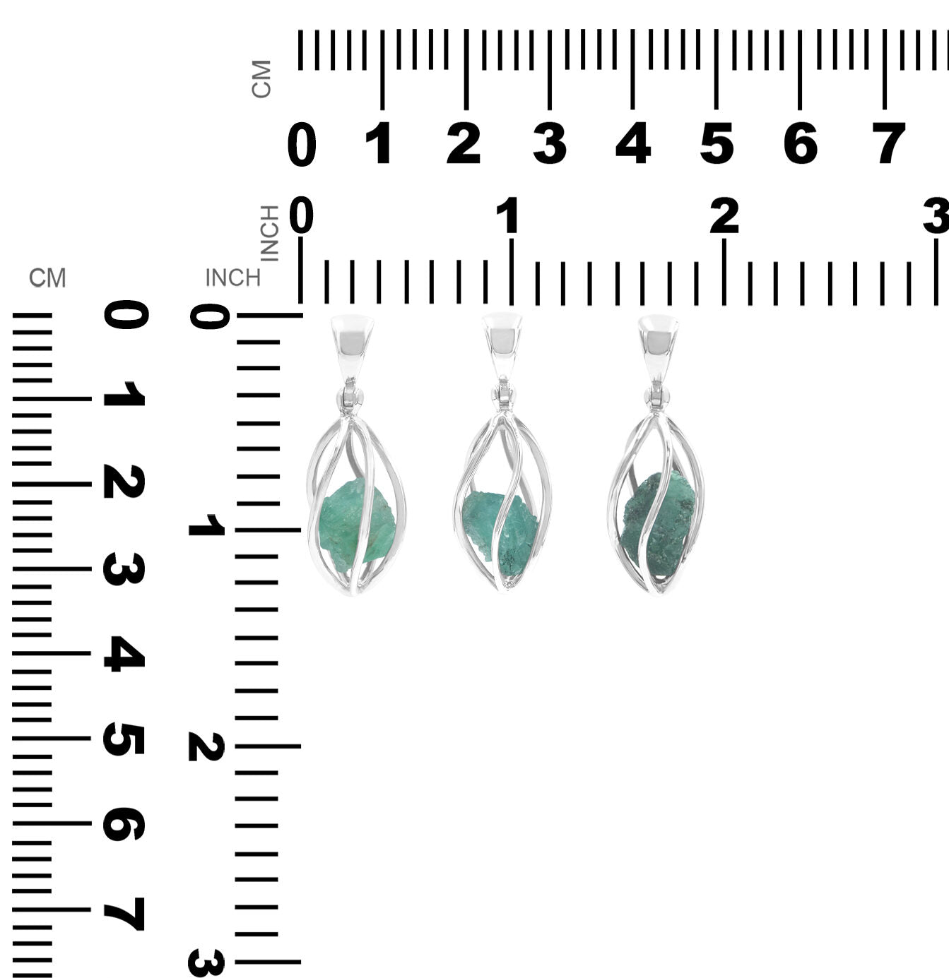 Starborn Emerald Crystal Caged Pendant in Sterling Silver - Small