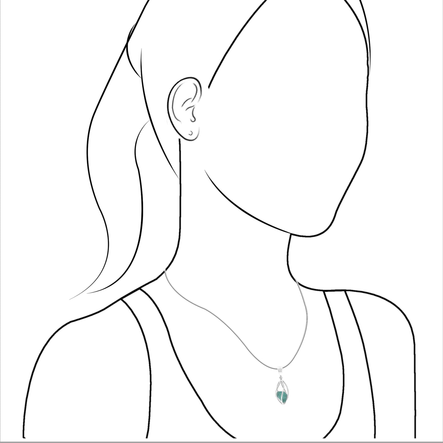 Starborn Emerald Crystal Caged Pendant in Sterling Silver - Small