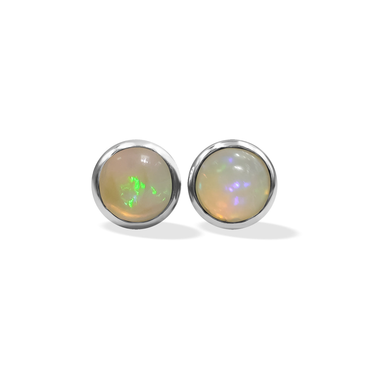 Starborn Natural Ethiopian Opal Round 5mm Post Earrings in Sterling Silver