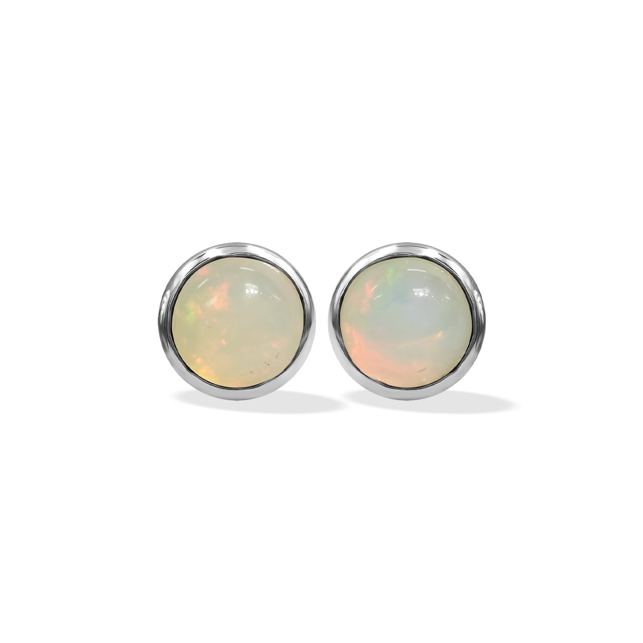 Starborn Natural Ethiopian Opal Round 5mm Post Earrings in Sterling Silver