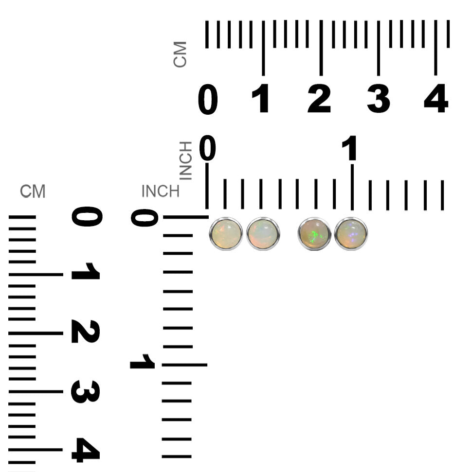 Starborn Natural Ethiopian Opal Round 5mm Post Earrings in Sterling Silver