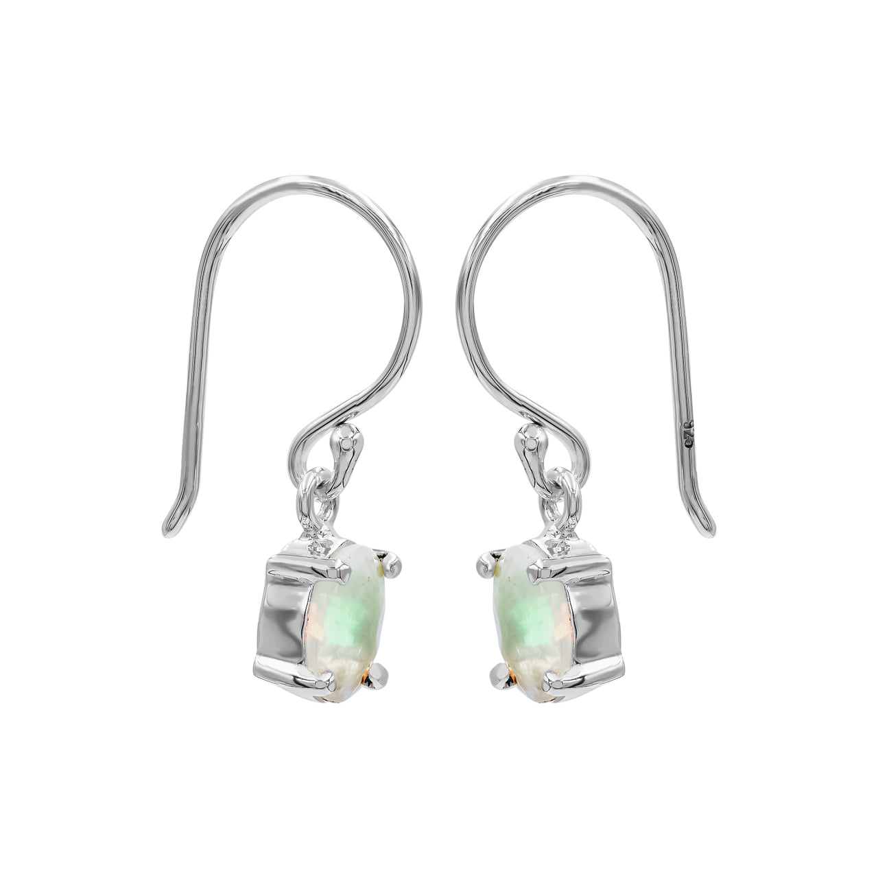 Starborn Ethiopian Opal Faceted Dangle Earrings in Sterling Silver